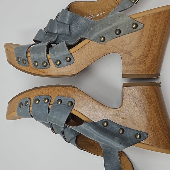 Korks Woven Leather Stud Platform Sandals Size 9 - Picture 8 of 14